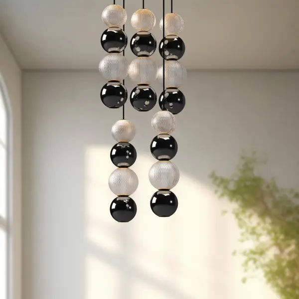 Onyx 5-Light Multi Pendant in Natural Brass - Image 3