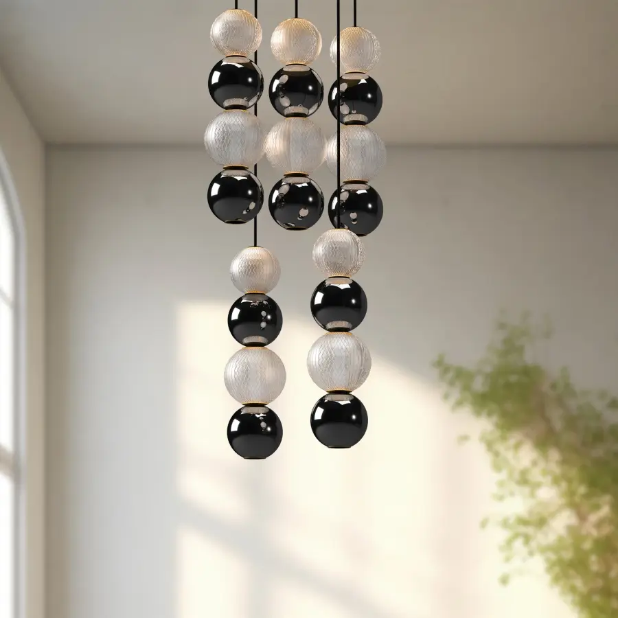 Onyx 5-Light Multi Pendant in Natural Brass - Image 3