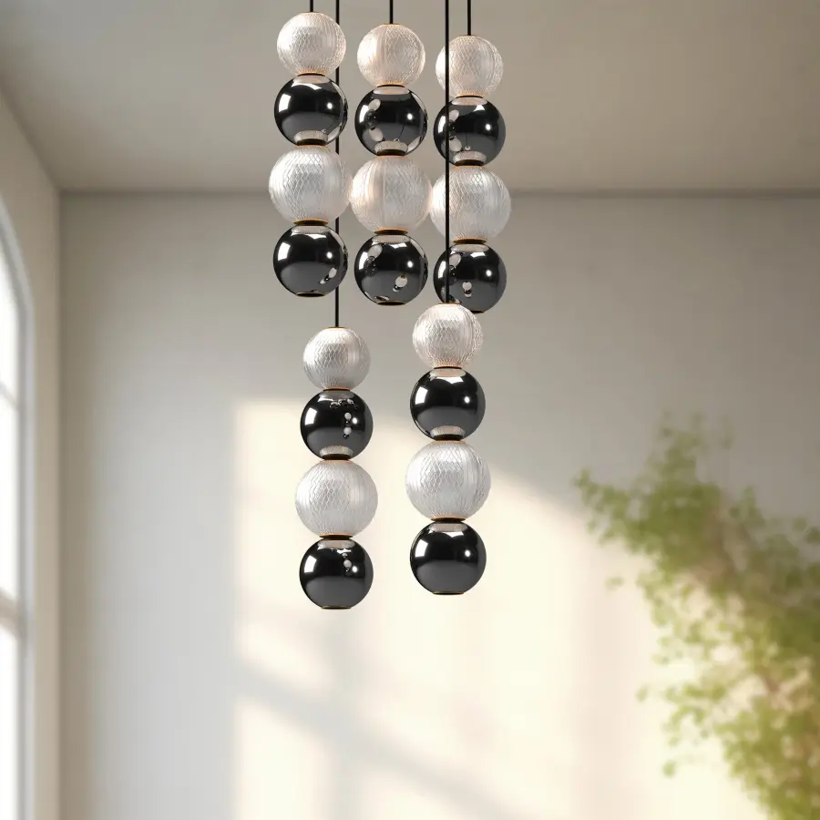 Onyx 5-Light Multi Pendant in Natural Brass - Image 4