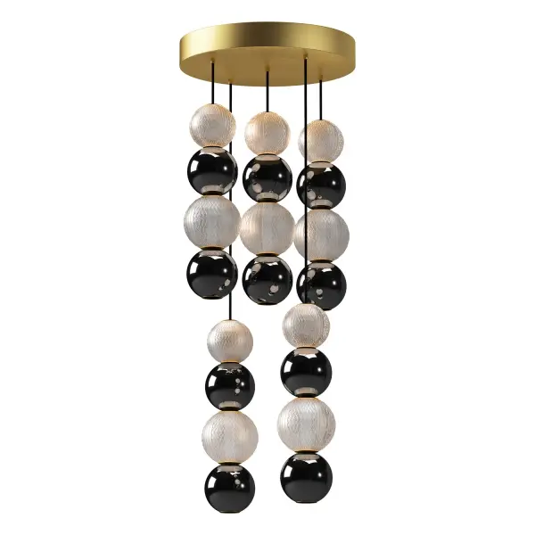 Onyx 5-Light Multi Pendant in Natural Brass - Image 5