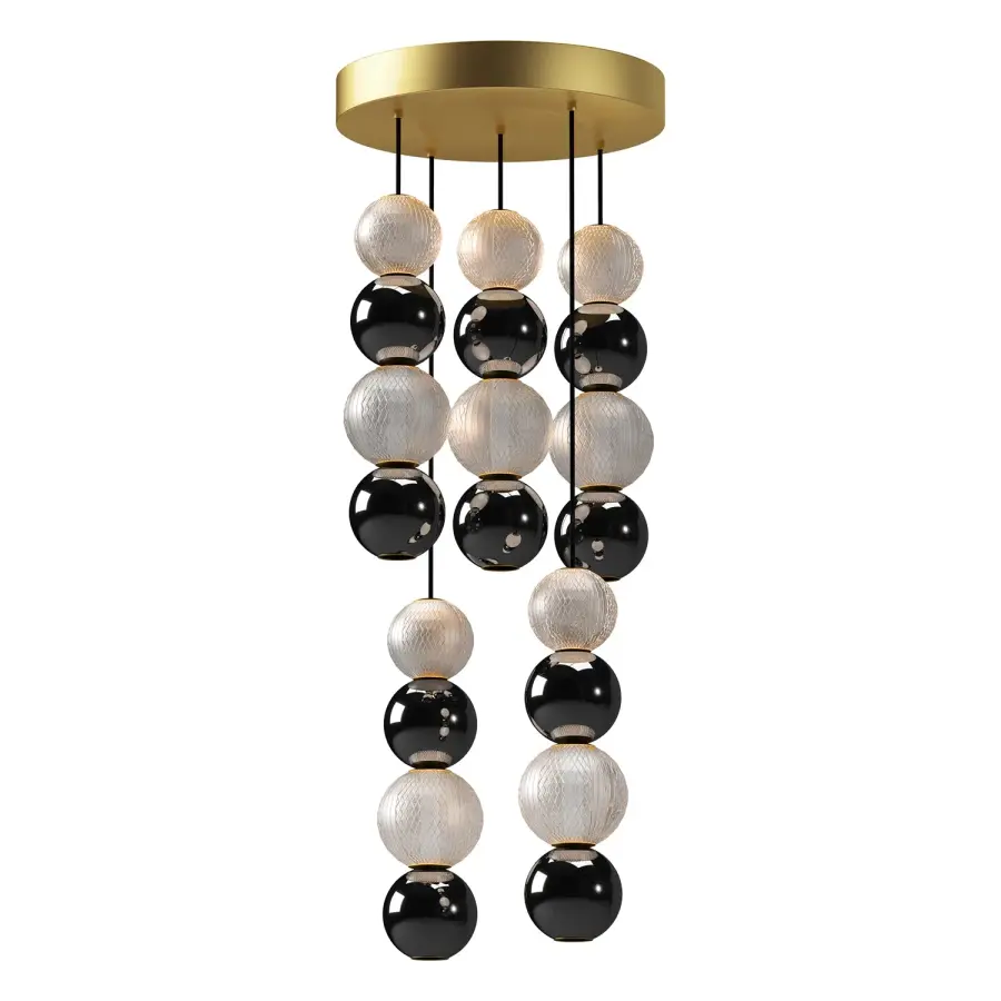 Onyx 5-Light Multi Pendant in Natural Brass - Image 5