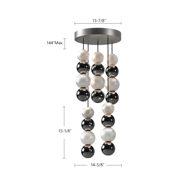 Onyx 5-Light Multi Pendant in Natural Brass - Image 6