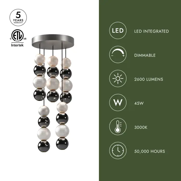 Onyx 5-Light Multi Pendant in Natural Brass - Image 8