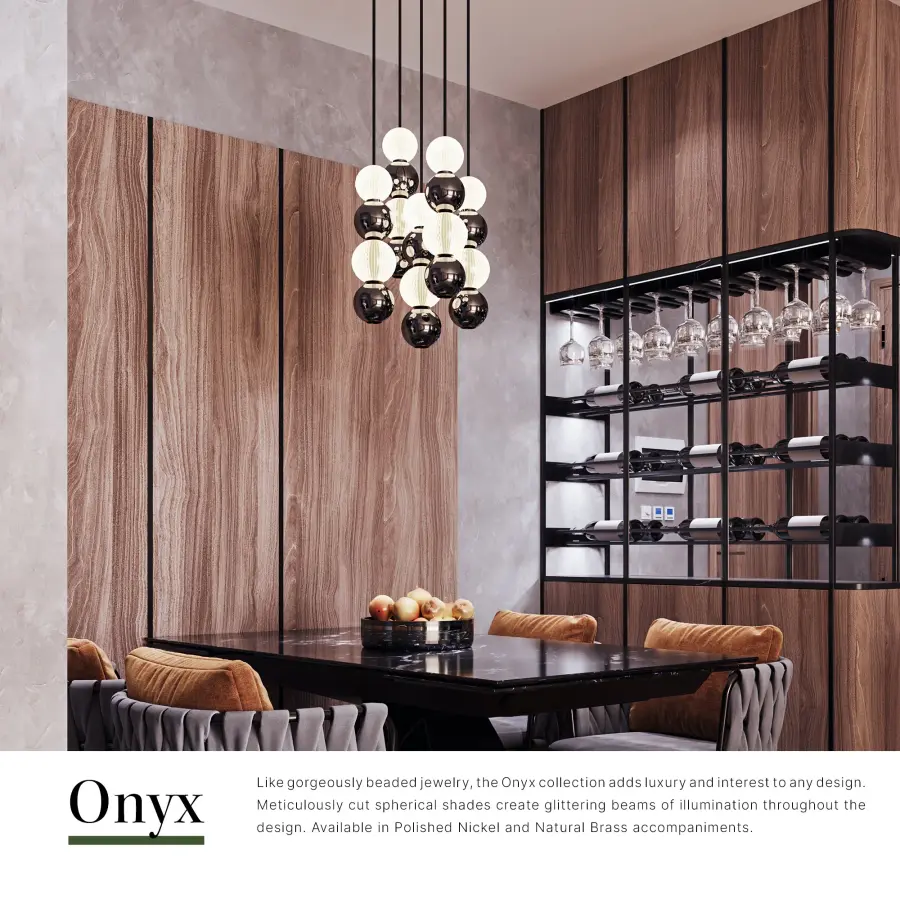Onyx 5-Light Multi Pendant in Natural Brass - Image 10