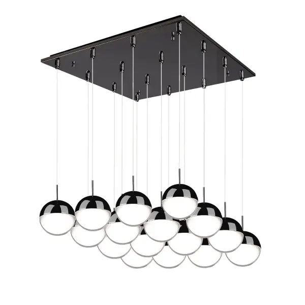 Pluto 16-Light Multi Pendant in Black Chrome - Image 4