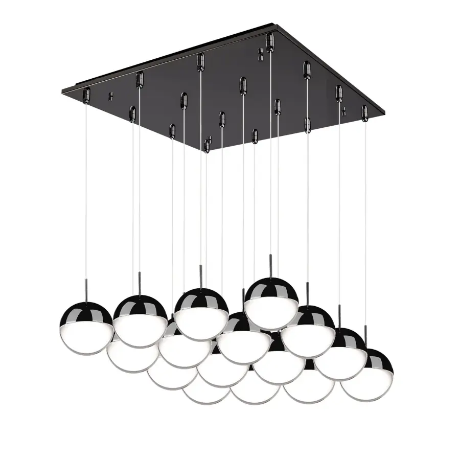 Pluto 16-Light Multi Pendant in Black Chrome - Image 4