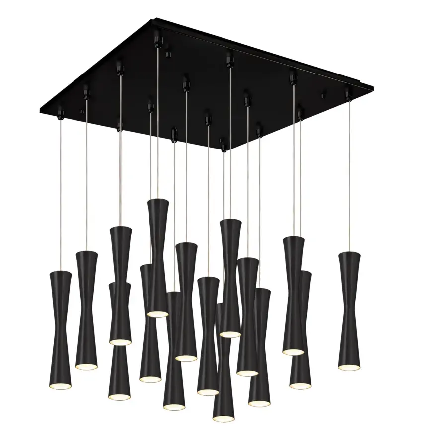 Robson 16-Light Multi Pendant in Matte Black - Image 1