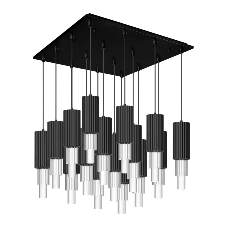 Bordeaux 16-Light Multi Pendant in Matte Black - Image 1