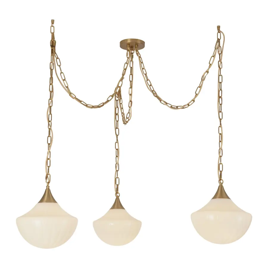 Farrah 3-Light Multi Pendant in Matte Black with Amber Opal Glass - Image 2