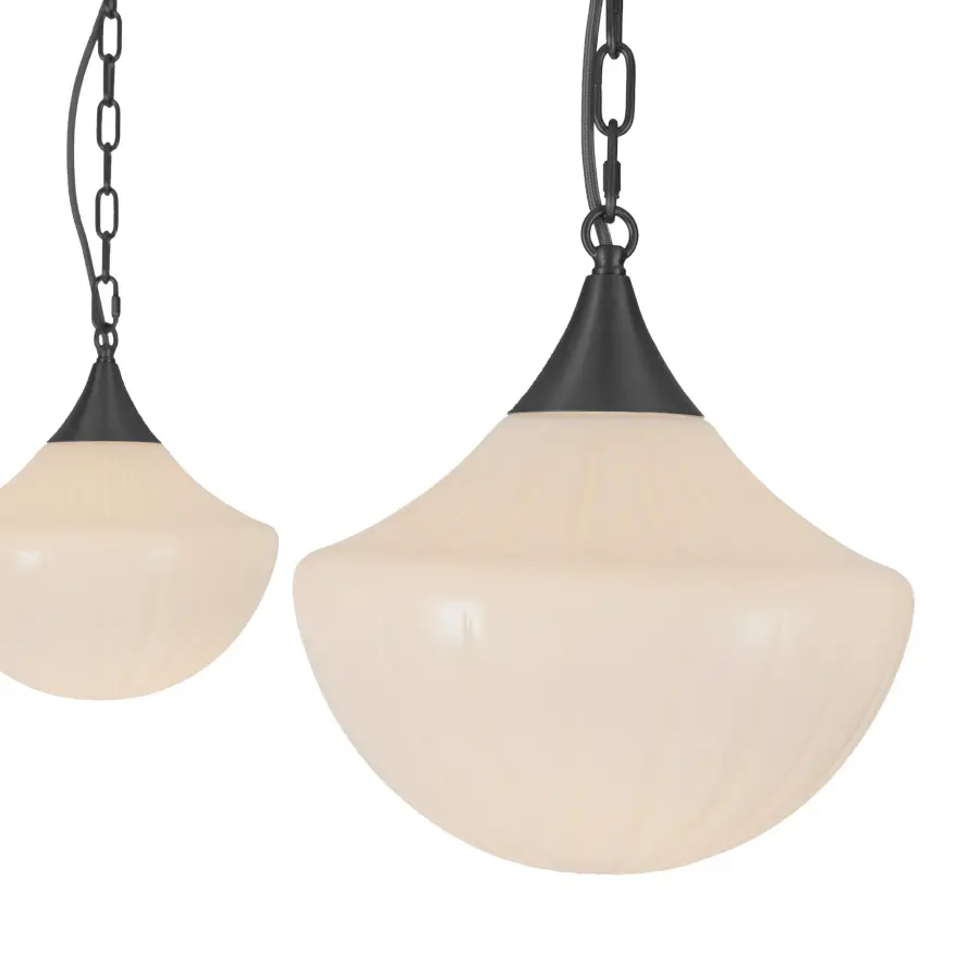 Farrah 3-Light Multi Pendant in Matte Black with Amber Opal Glass - Image 11