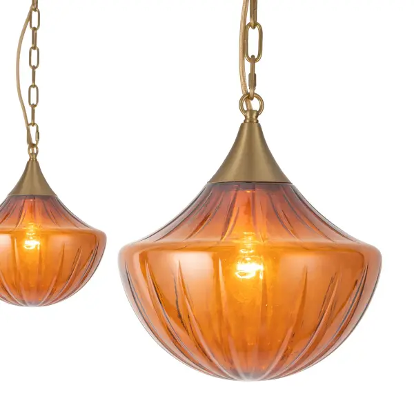 Farrah 3-Light Multi Pendant in Matte Black with Amber Opal Glass - Image 13