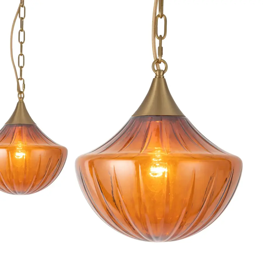 Farrah 3-Light Multi Pendant in Matte Black with Amber Opal Glass - Image 13