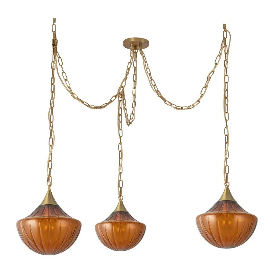 Farrah 3-Light Multi Pendant in Matte Black with Amber Opal Glass - Image 14