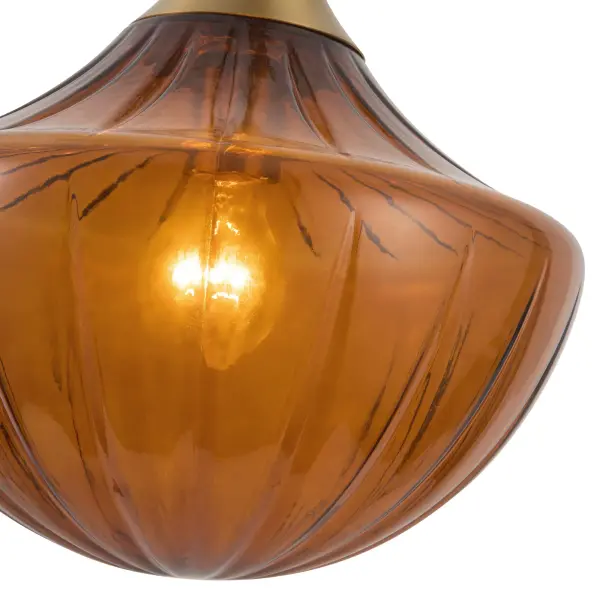 Farrah 3-Light Multi Pendant in Matte Black with Amber Opal Glass - Image 18