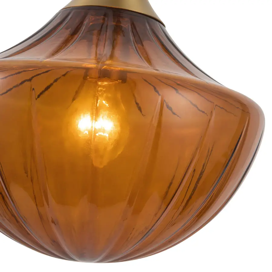Farrah 3-Light Multi Pendant in Matte Black with Amber Opal Glass - Image 18