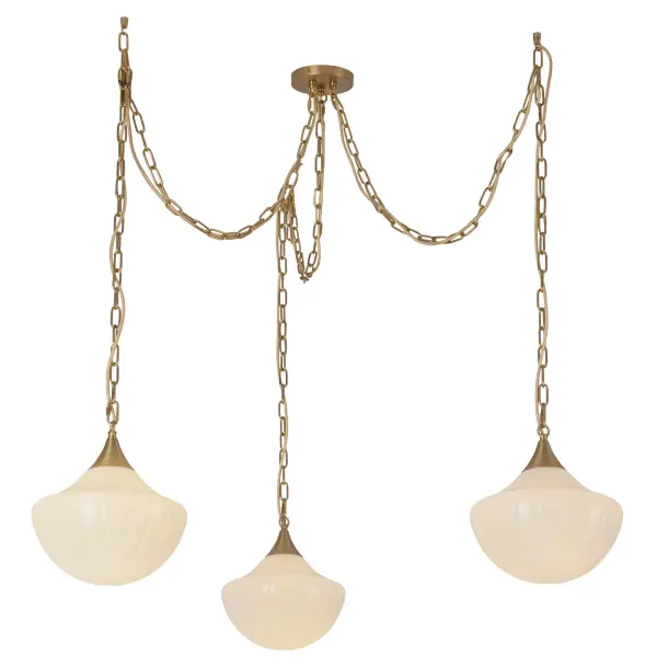 Farrah 3-Light Multi Pendant in Matte Black with Amber Opal Glass - Image 4
