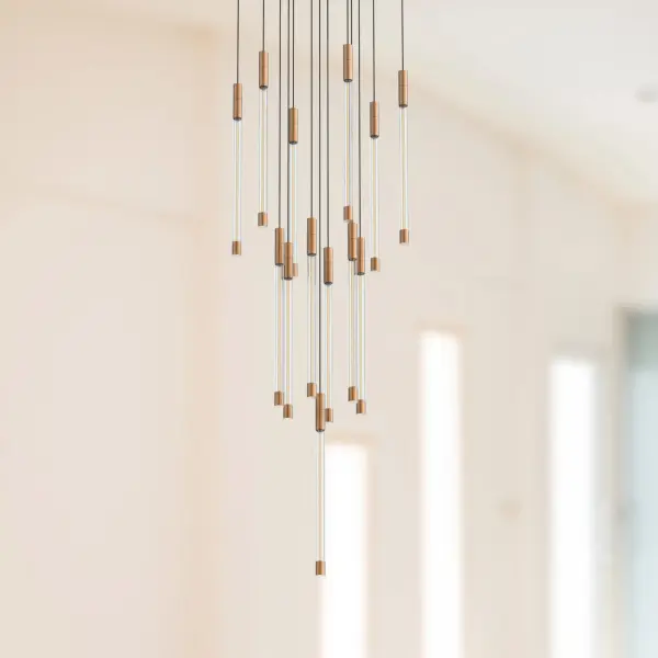 Motif 13-Inch Multi Pendant in Brushed Gold - Image 2