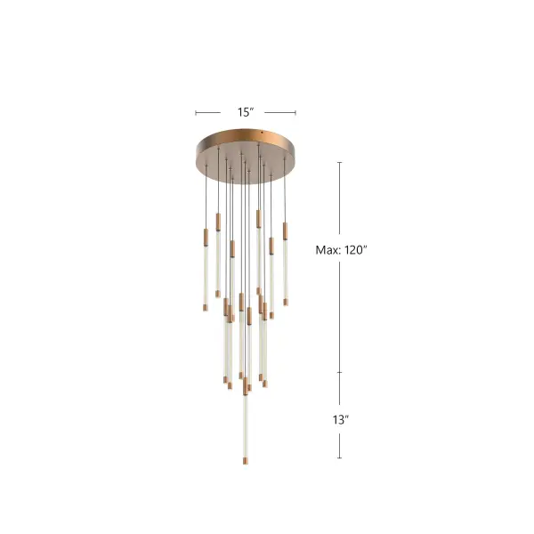 Motif 13-Inch Multi Pendant in Brushed Gold - Image 13