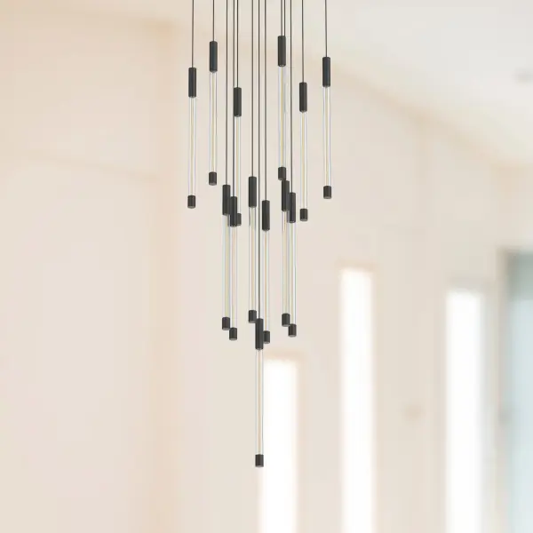 Motif 13-Inch Multi Pendant in Brushed Gold - Image 3