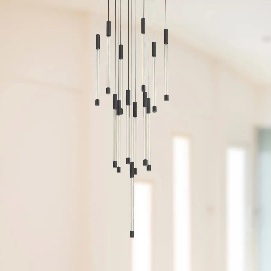 Motif 13-Inch Multi Pendant in Brushed Gold - Image 3