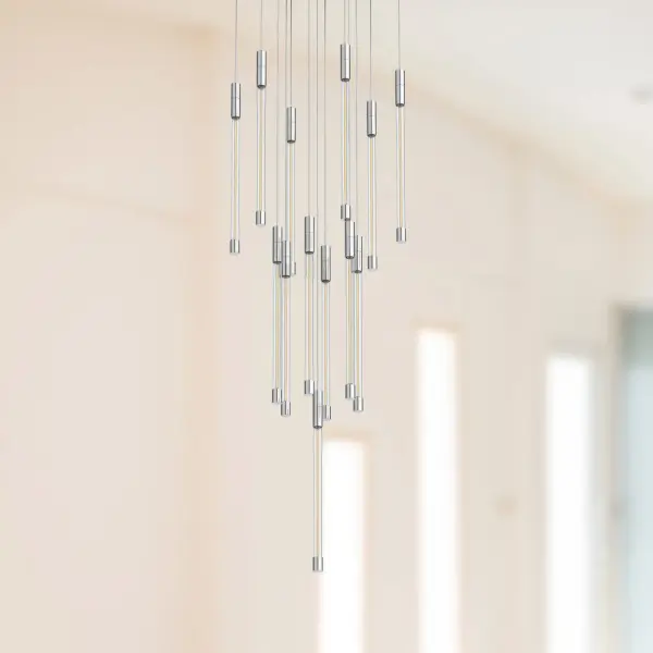 Motif 13-Inch Multi Pendant in Brushed Gold - Image 4