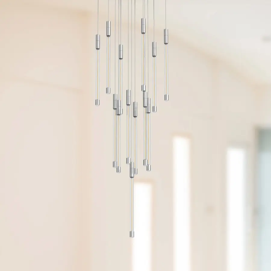 Motif 13-Inch Multi Pendant in Brushed Gold - Image 4