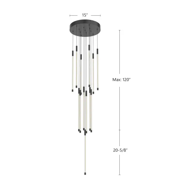 Motif 21-Inch Multi-Light Pendant in Matte Black - Image 13