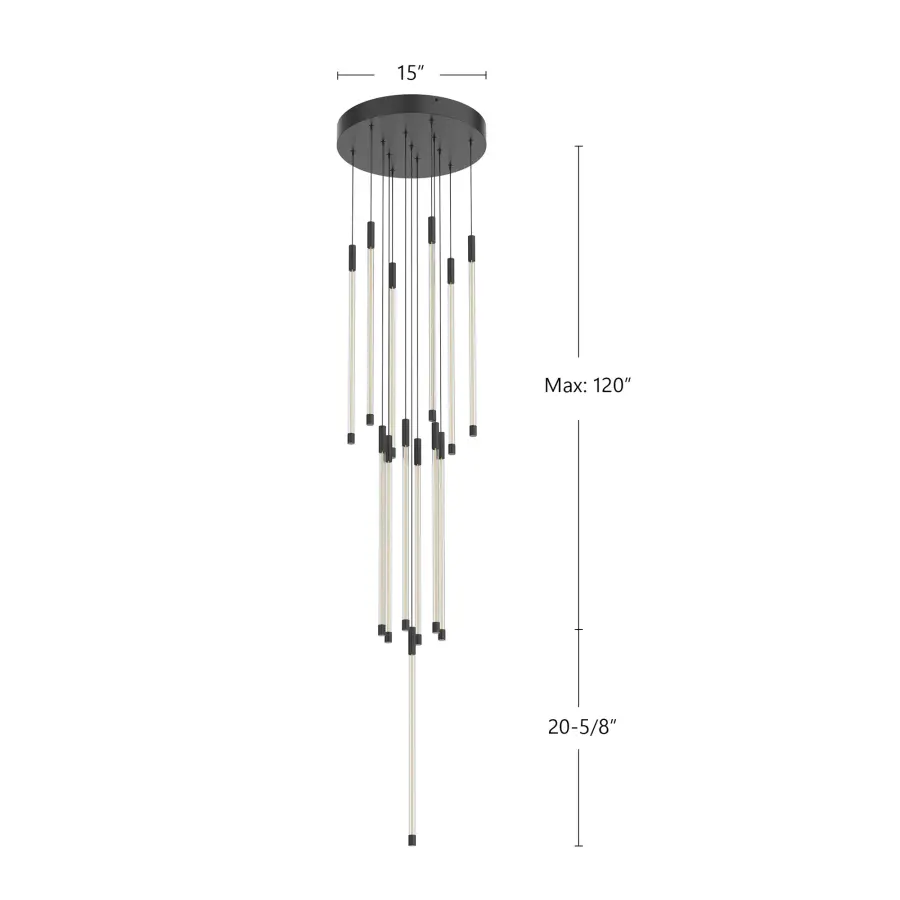 Motif 21-Inch Multi-Light Pendant in Matte Black - Image 13