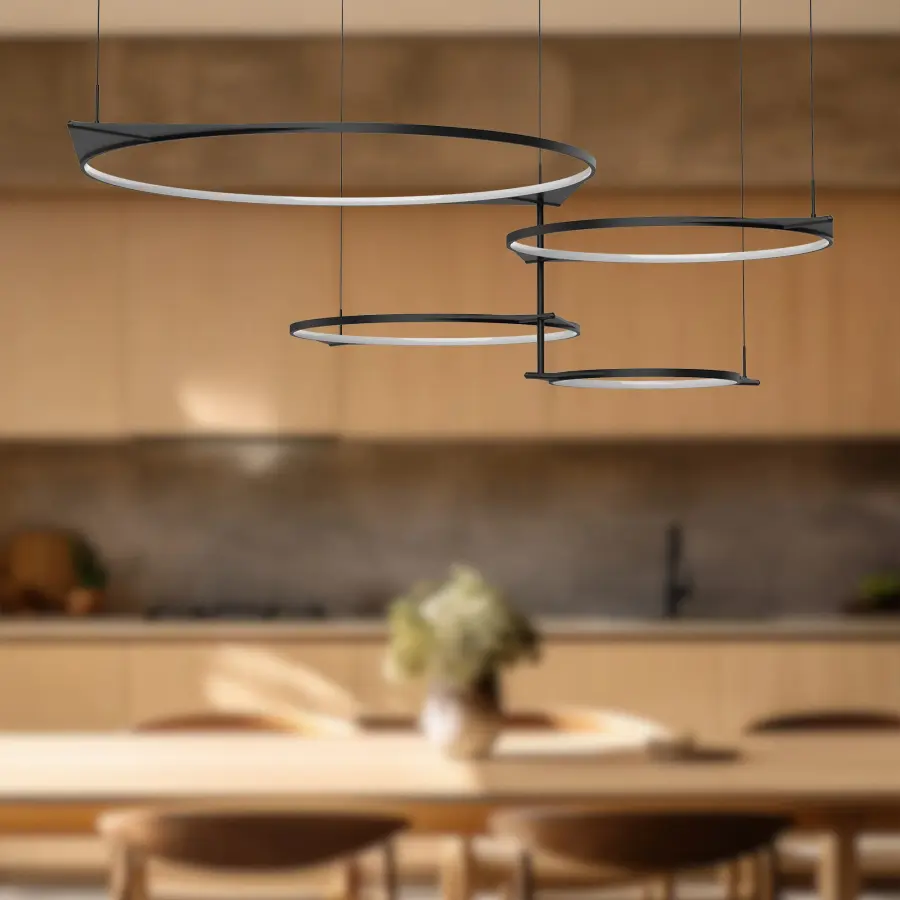 Serif 36" Multi Pendant in Matte Black - Image 4