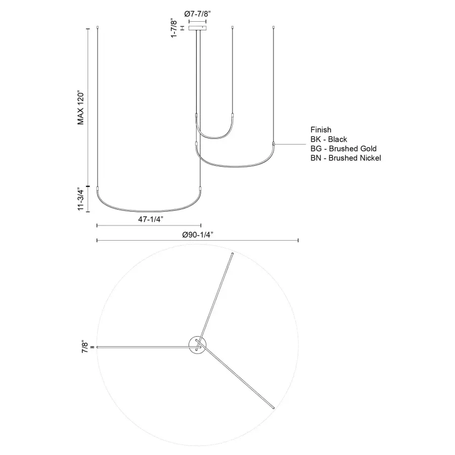 Talis 90-Inch Multi Pendant - Image 9