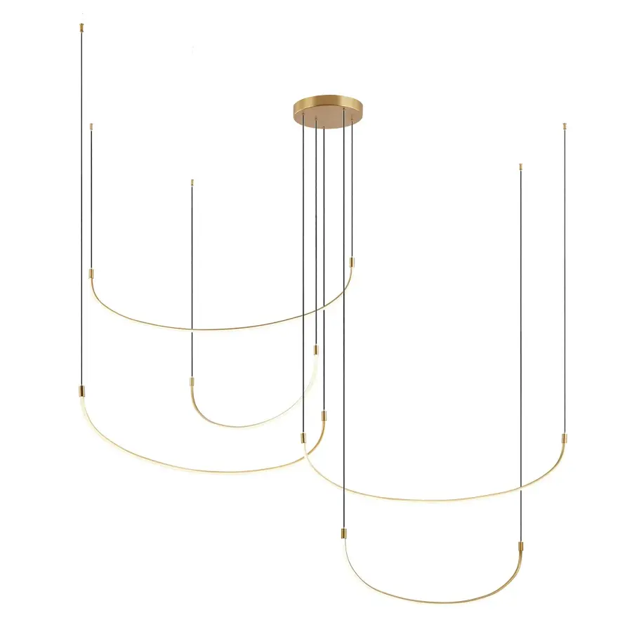 Talis 90-Inch Multi Pendant in Brushed Gold - Image 1