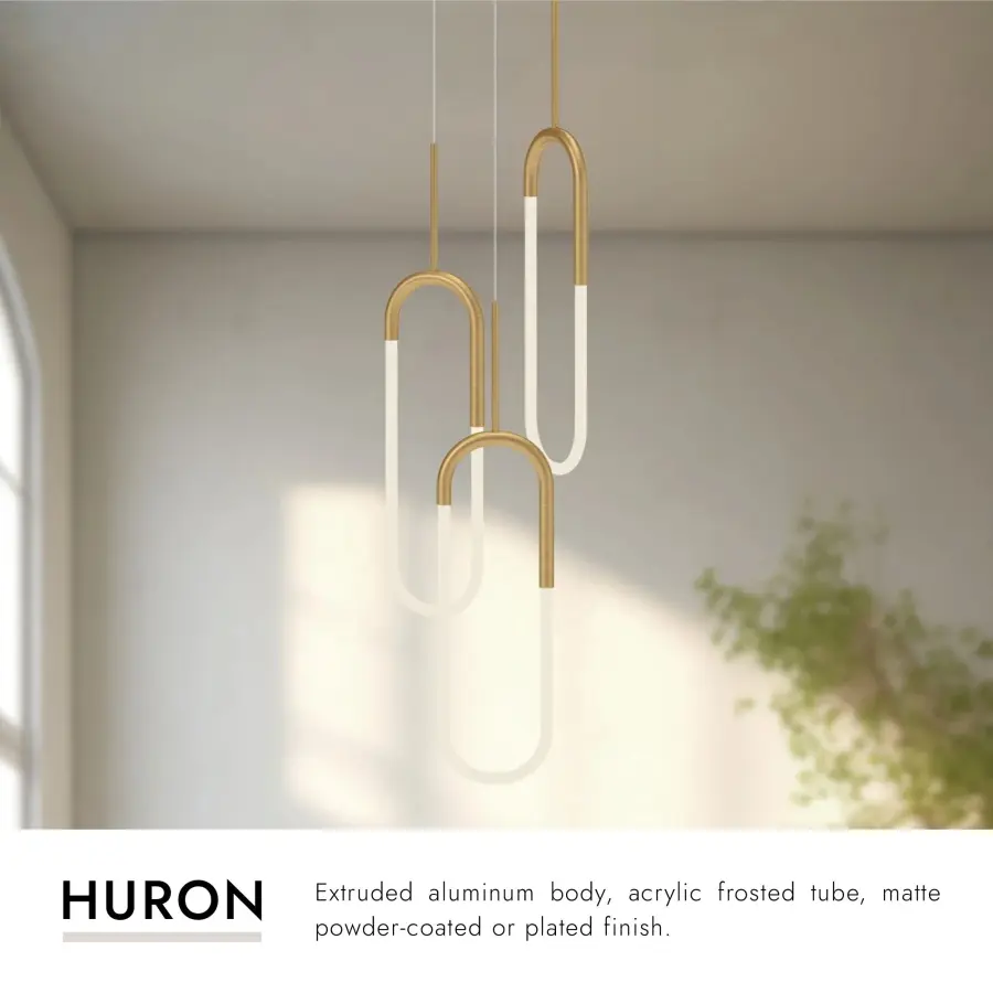 Huron 3-Light Multi Pendant in Brushed Gold - Image 8