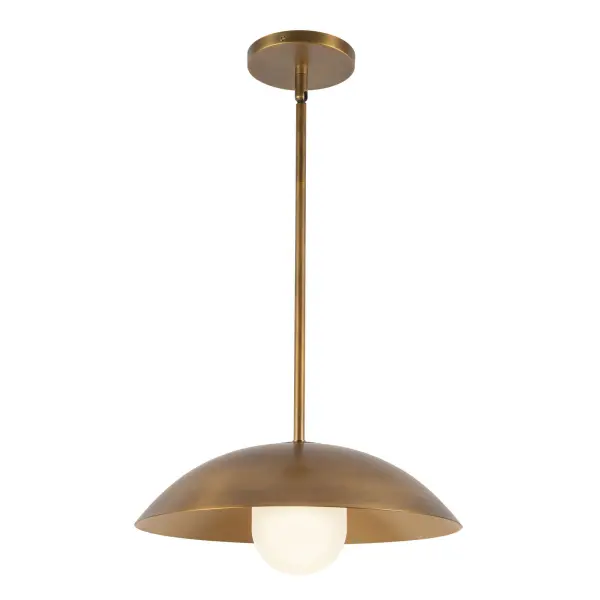 The Umbra pendant combines sleek modern design with warm vintage brass and soft opal glass. Its umbrella-inspired silhouette brings sophisticated style to kitchens and dining spaces, while the socket-based design offers lighting flexibility.