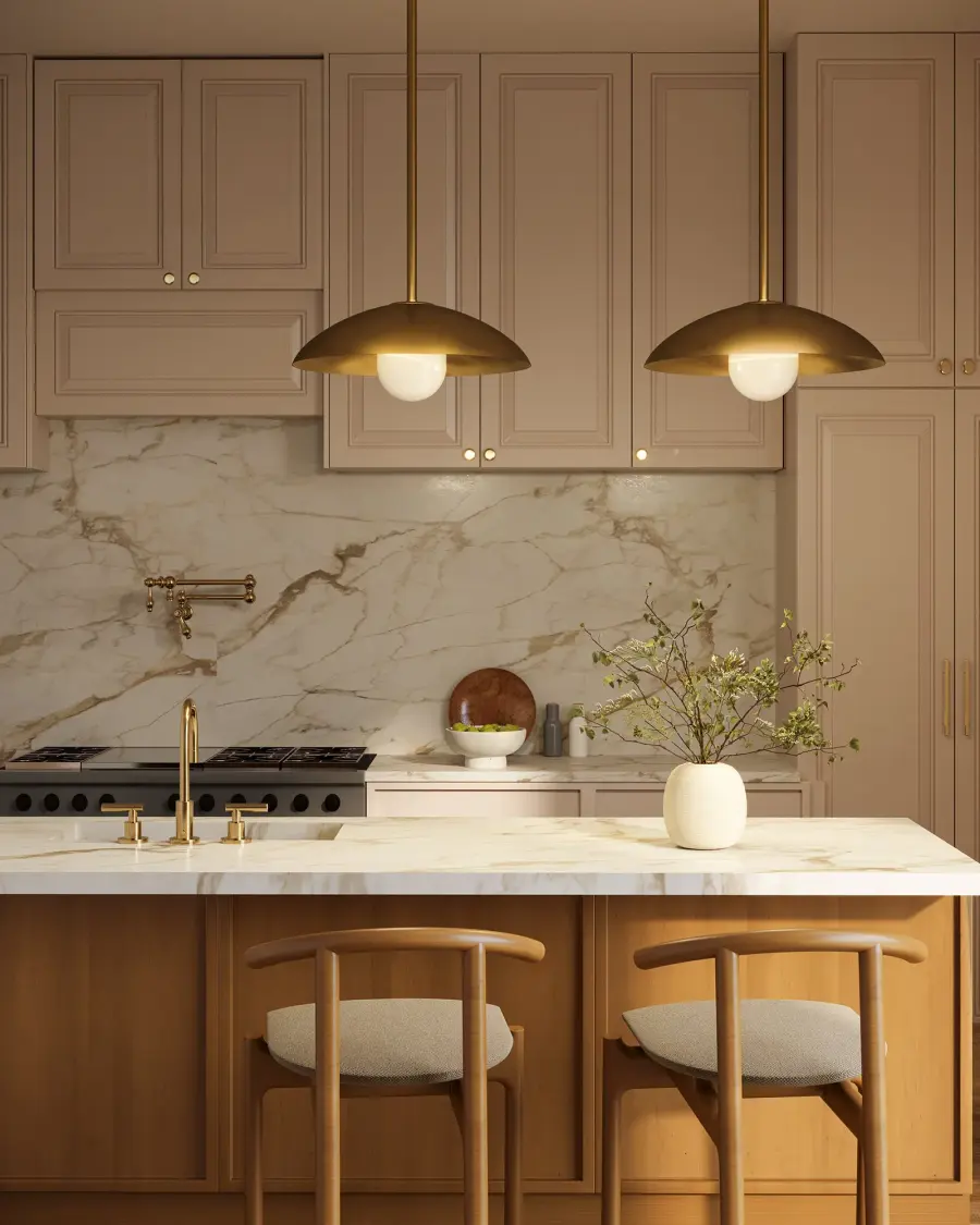 Umbra 14-Inch Vintage Brass Pendant with Opal Glass - Image 2