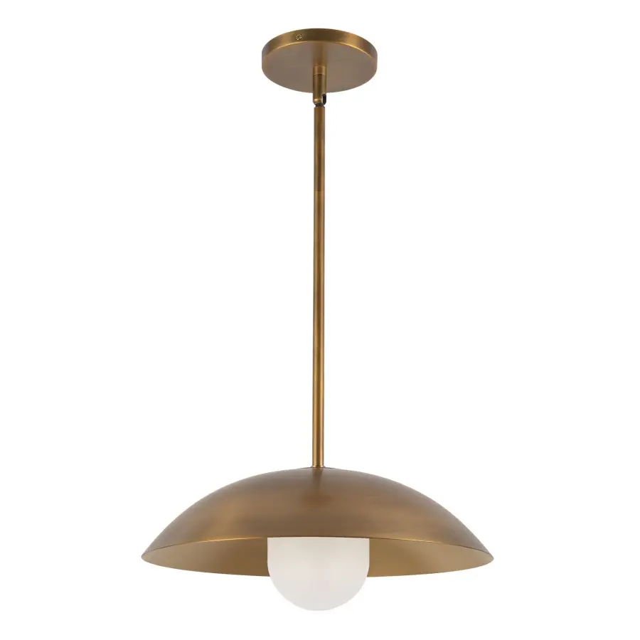 Umbra 14-Inch Vintage Brass Pendant with Opal Glass - Image 4