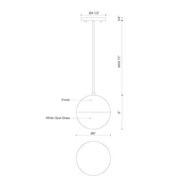 Monae 6-Inch Pendant in Brushed Gold - Image 6