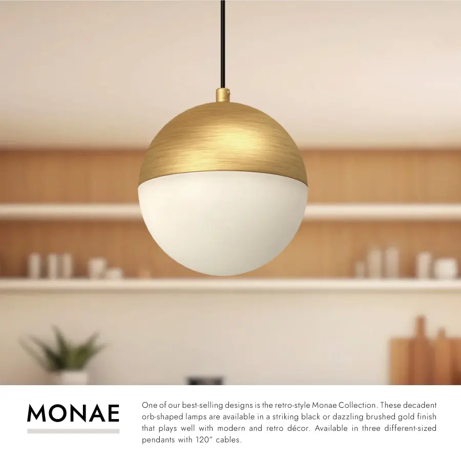 Monae 6-Inch Pendant in Brushed Gold - Image 8