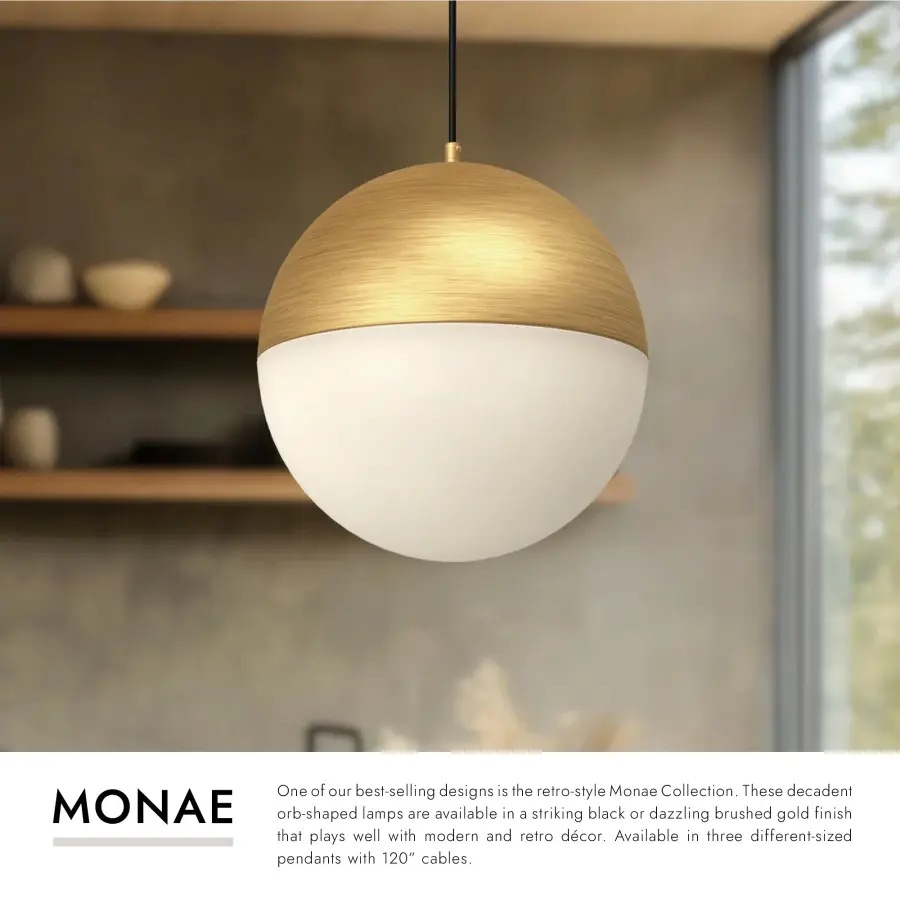 Monae 8-Inch Pendant in Brushed Gold - Image 8