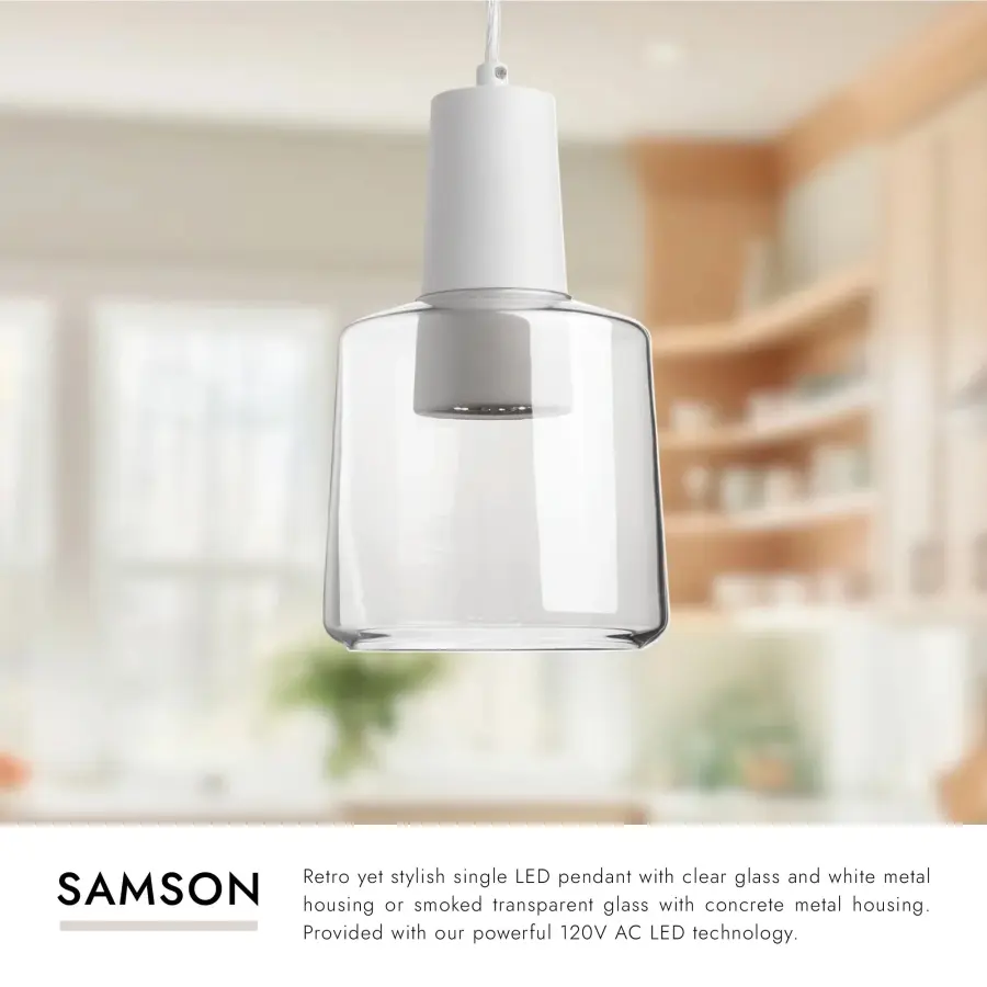 Samson 6-Inch Clear Glass Pendant Light - Image 5
