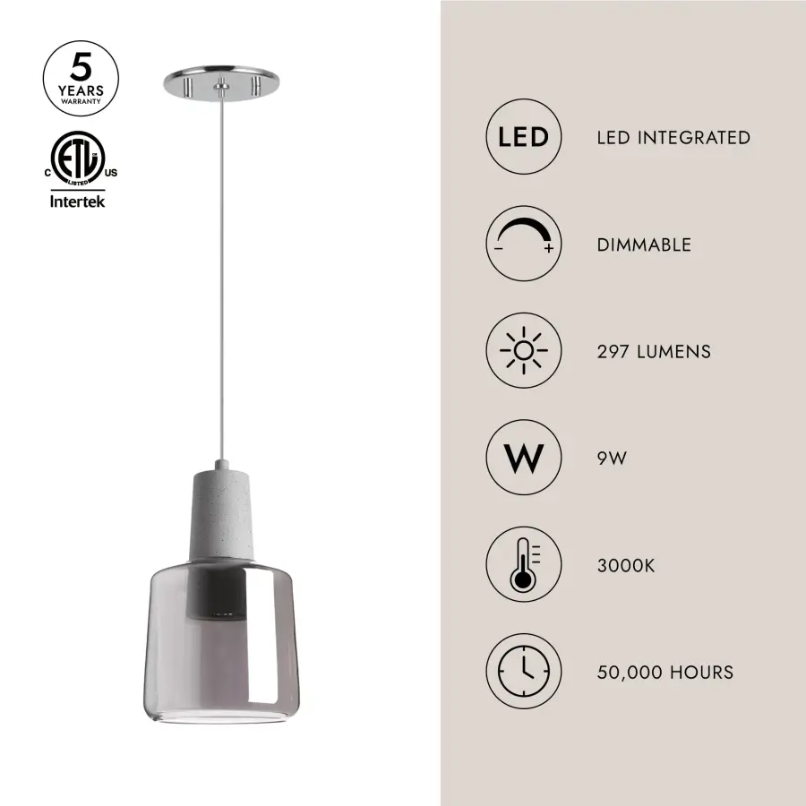 Samson 6-Inch Clear Glass Pendant Light - Image 6