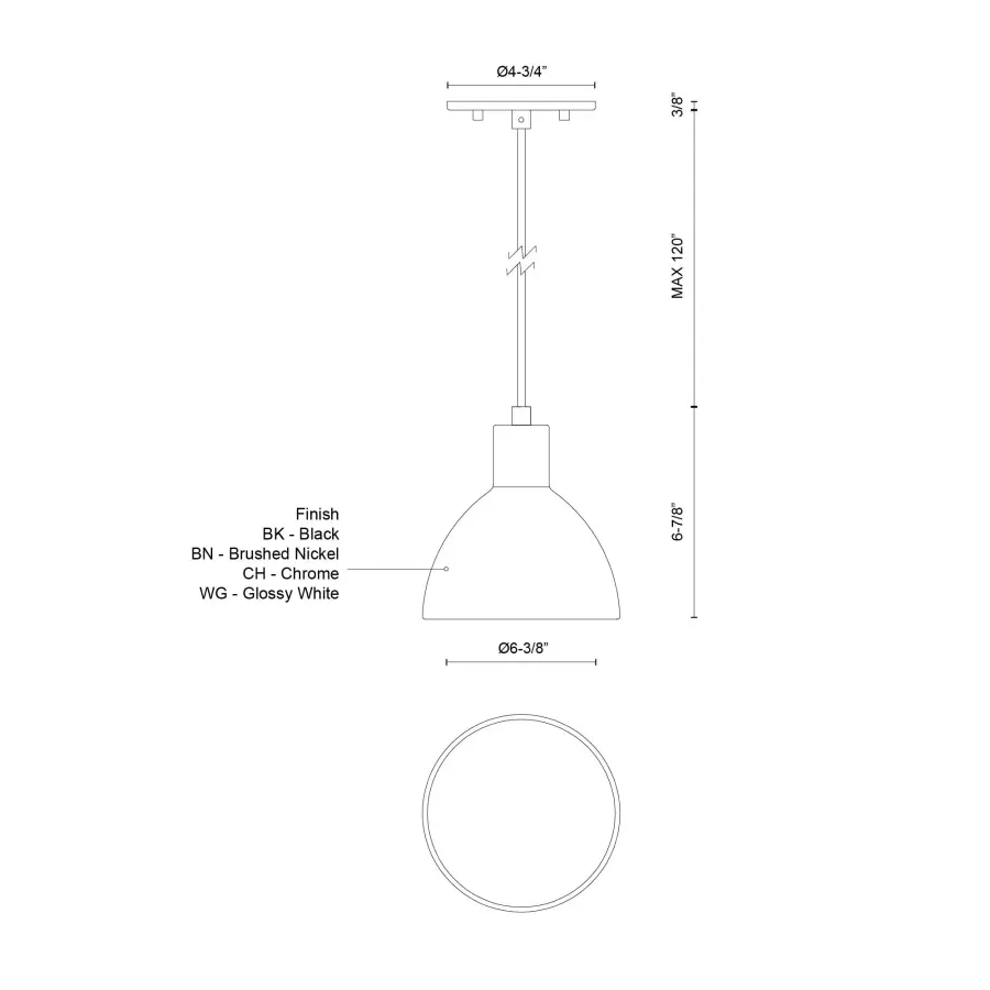 Chroma 6-Inch Pendant Light - Image 10