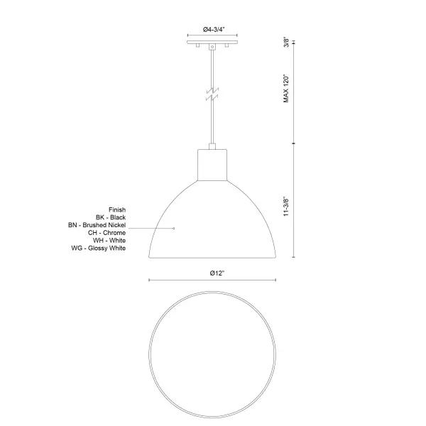 Chroma 12-Inch Pendant Light - Image 13