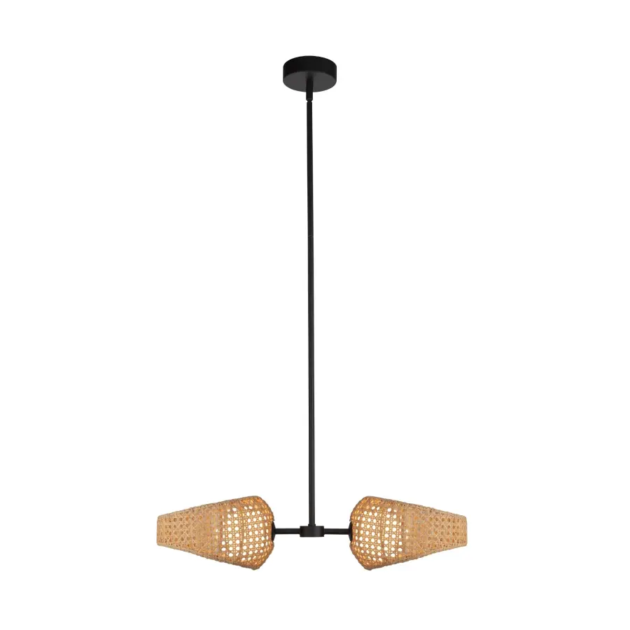 Lanai 2-Light Pendant in Matte Black with Opal Glass - Image 4