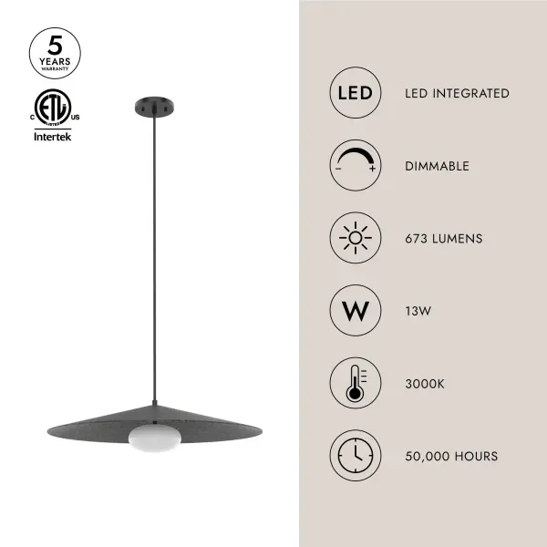 Cruz 24-Inch Pendant Light in Grey - Image 15