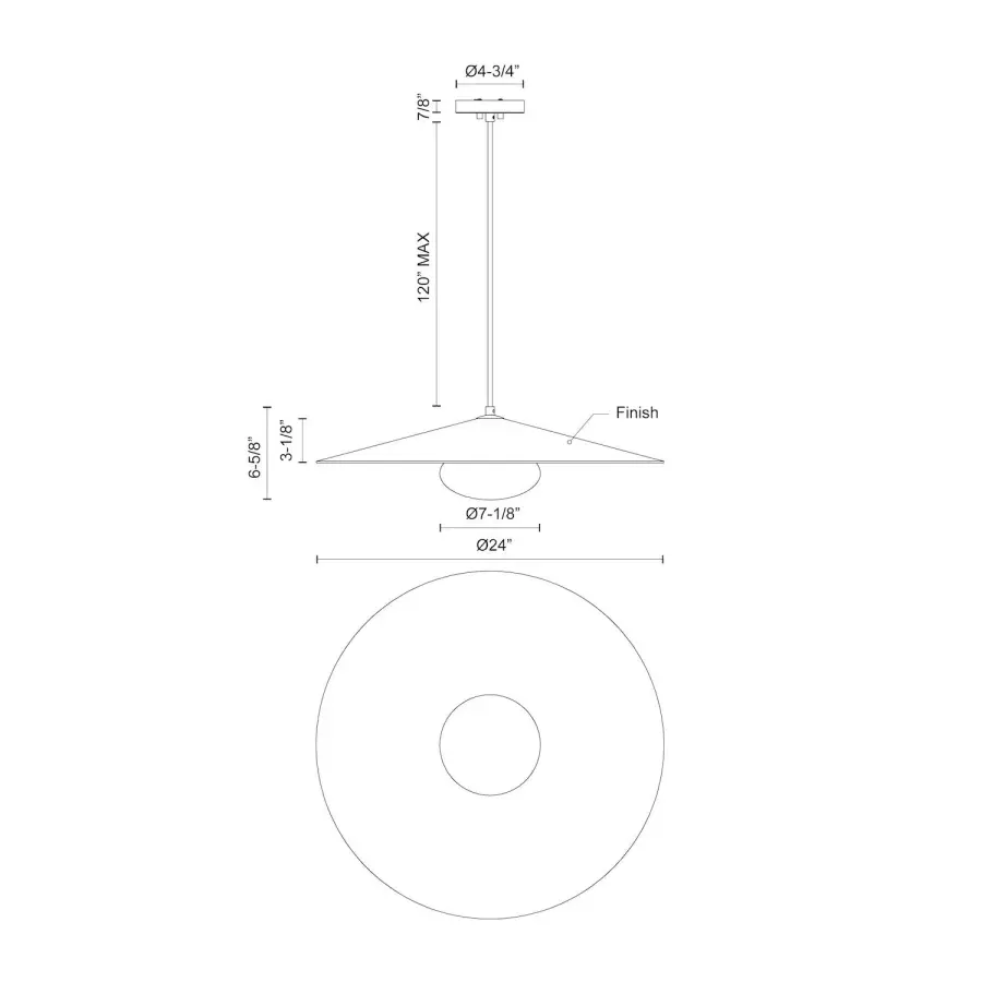 Cruz 24-Inch Pendant Light in Grey - Image 17