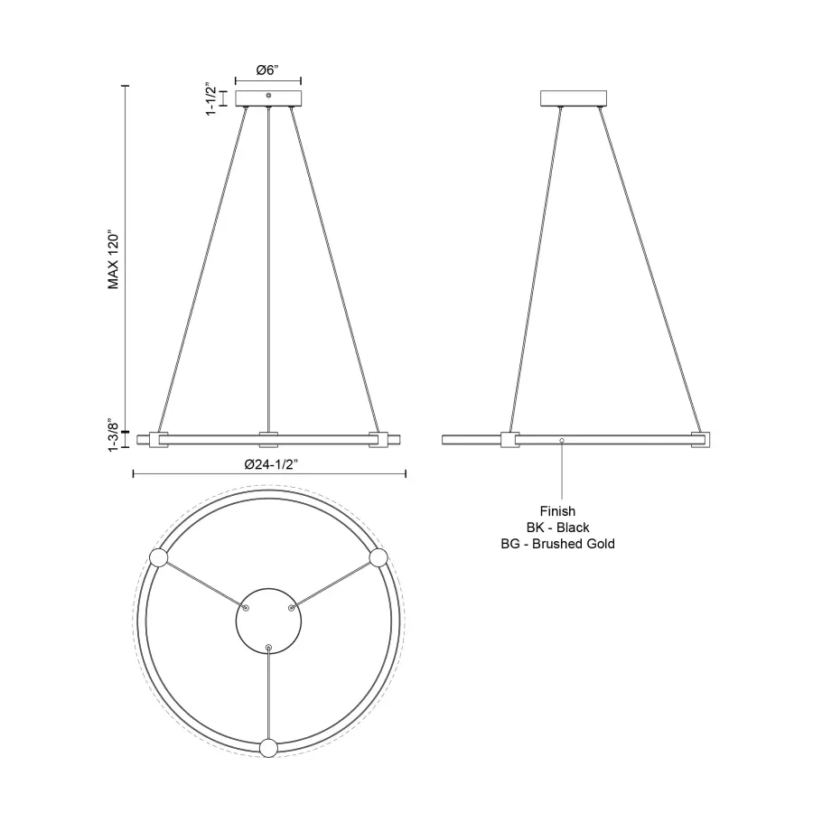 Customizable Modern Ring Pendant with Warm Integrated LED Lighting - Image 6