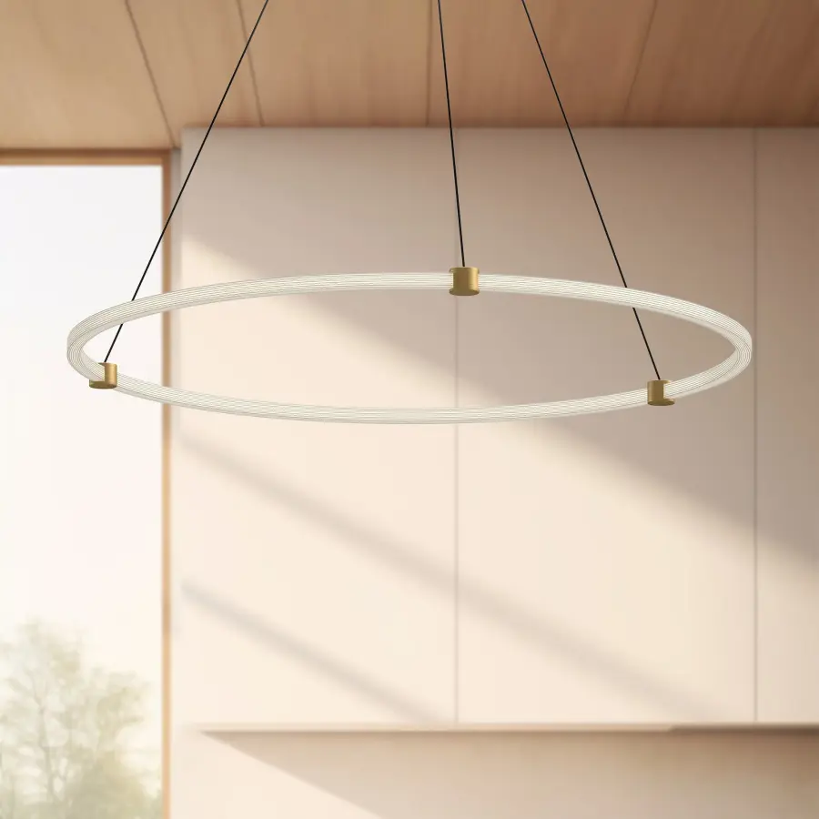 Stunning Adjustable Multi-Ring Pendant with Warm, Ample Illumination - Image 3