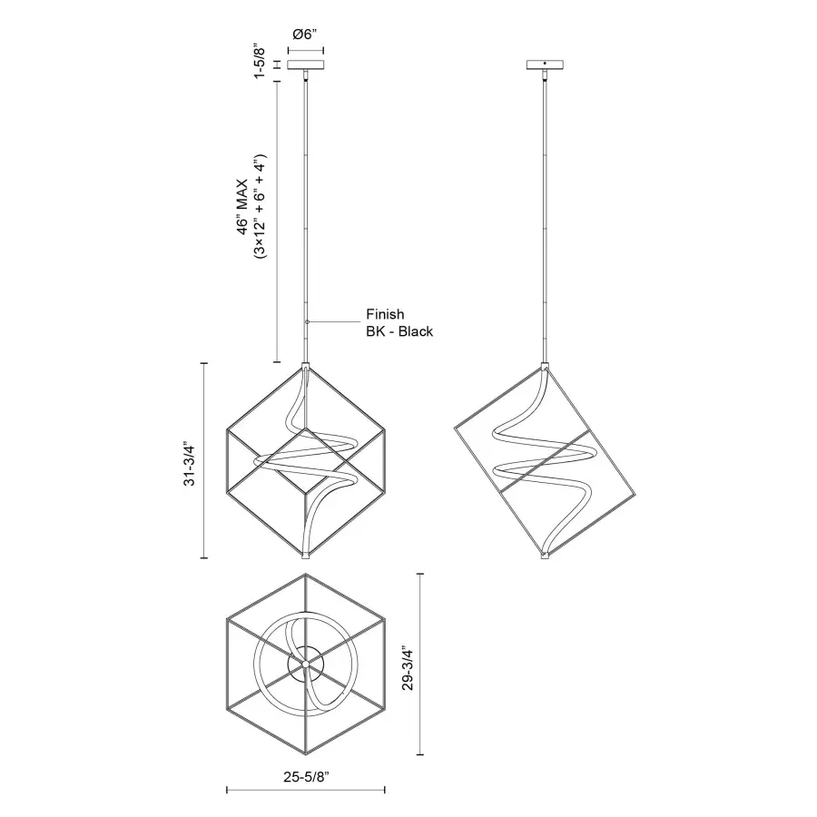Script 26" Pendant Light - Image 3