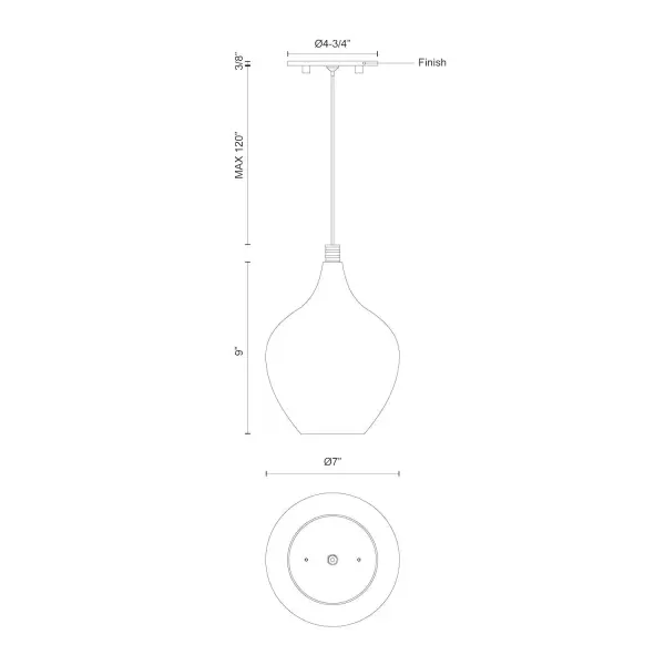 Victoria 7-Inch Pendant Light - Image 3