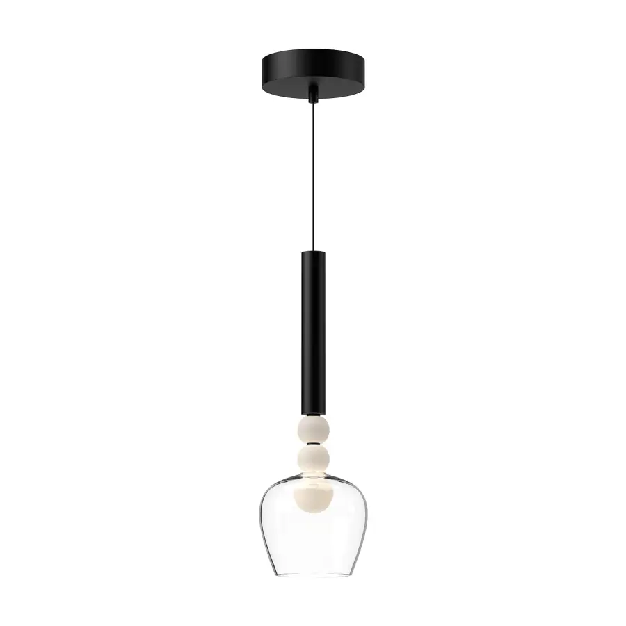 Rise 6-Inch Pendant in Brushed Gold with Clear Glass - Image 1